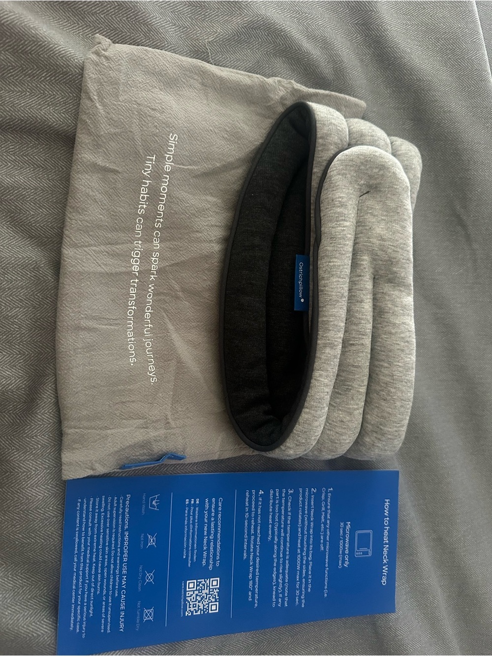 Grey Heated Neck Wrap - Ostrichpillow